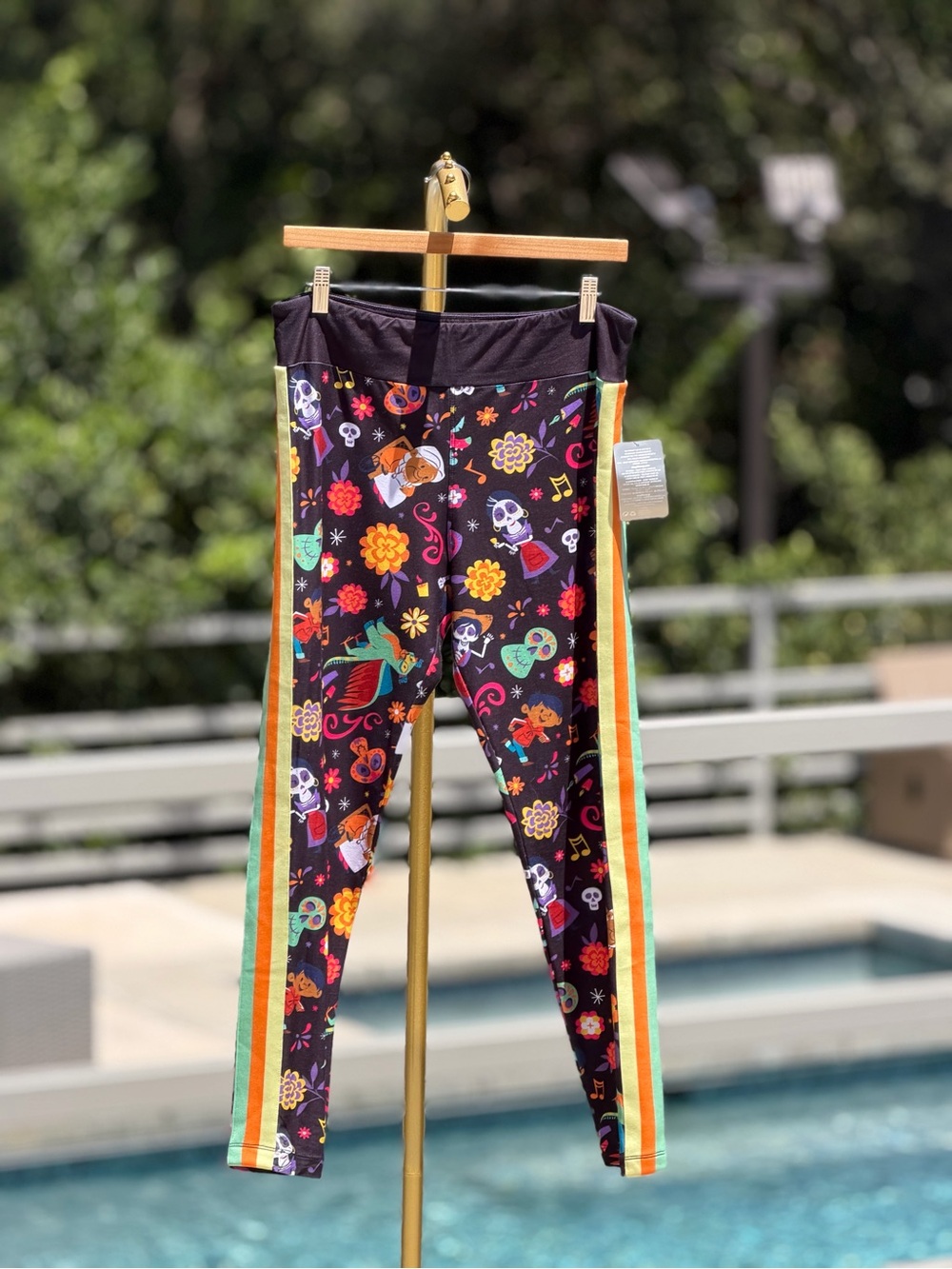 Disney Coco Black Floral & Skull Print Leggings